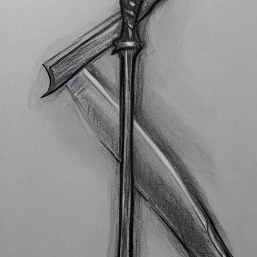 Image similar to a charcoal sketch of a sword