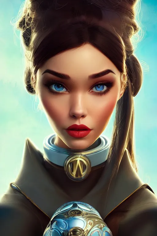 Image similar to pixar woman madison beer | soft creamy polished decadent alluring racy ornate masterpiece | weta disney movie still portrait photo | sci fi, fantasy, film, 8 k, highly detailed, artstation, realism | beeple, artgerm, mucha, wlop, loish |