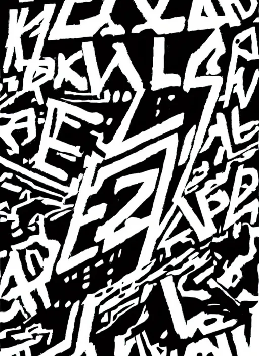 Image similar to black on white logo designed by david rudnick, eric hu, guzzimaze, y 2 k, acid