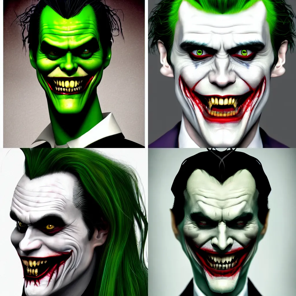 prompthunt: Jim Carrey with scary face paint inspired by the joker 4K  quality super realistic