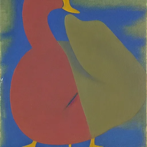 Prompt: a duck on the prowl oil painting rufino tamayo
