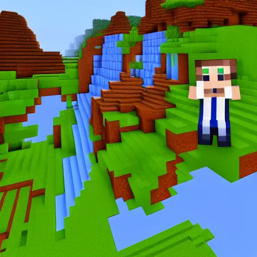 Image similar to united states president barack obama on hypixel minecraft server, screenshot, 2 0 1 5