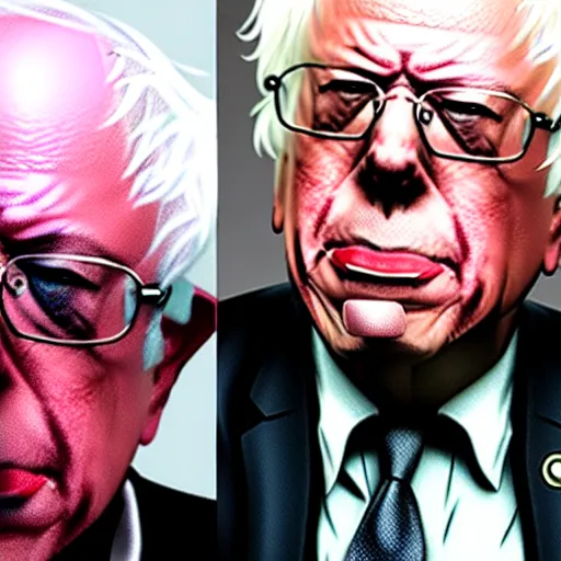 Prompt: Bernie Sanders in the style of Yoji Shinkawa