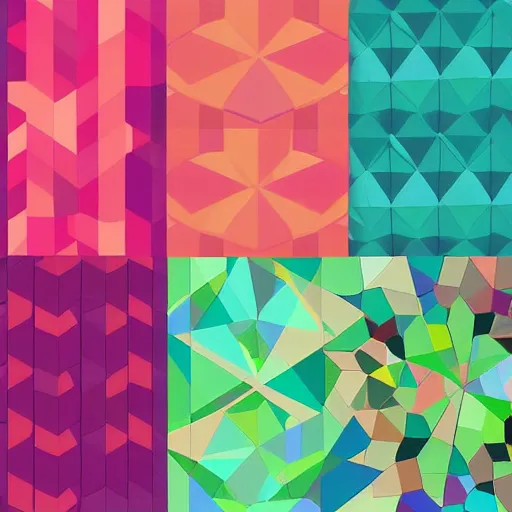 Image similar to create an abstract image using geometric shapes in different colors and shades.