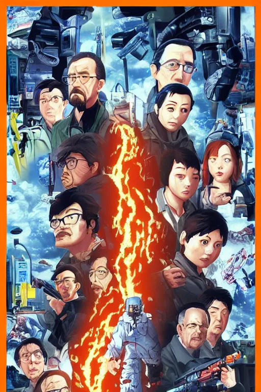 Image similar to Movie poster of Half Life 3 , Highly Detailed, Dramatic, A master piece of storytelling, created by Hideaki Anno + Katsuhiro Otomo +Rumiko Takahashi 8k, hd, high resolution print