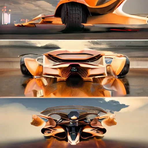 Image similar to cars close to each other race: center composition, cars portraits, ground view, motherboard forms designed by zaha hadid, sci-fi futuristic ultra realistic photography, keyshot render, octane render, unreal engine 5 lumen, high oiled liquid glossy specularity reflections, ultra detailed, golden hour, dramatic lighting 4k, 8k, 16k in the style ofblade runner 2049 Cyberpunk 2077 ghost in the shell thor 2 marvel film : tilt shift: sharp focus