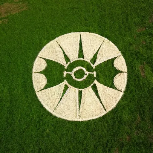 Image similar to crop circle in the shape of a cat