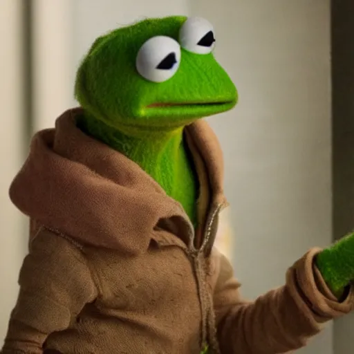 Image similar to Kermit the Frog, from Blade Runner 2049