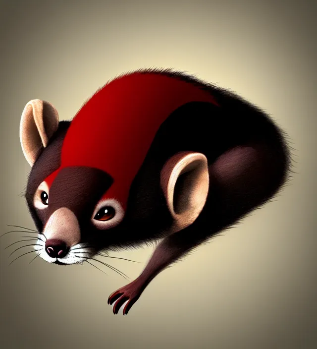 Prompt: furry - male - red - black - weasel - detective - fursona, ray tracing, photorealistic, trending on weasyl