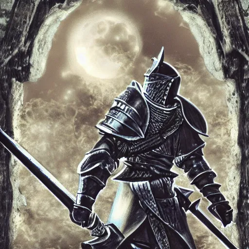 Image similar to A knight from Dark Souls, fighting a fire breathing PopTart, on top of a castle, under a full moon