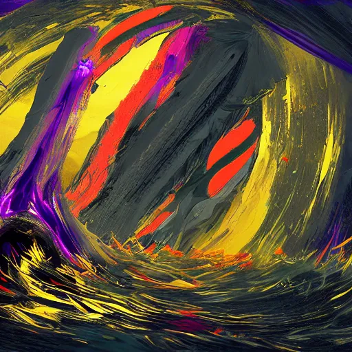 Prompt: the tempest artistic rendition saturated colors deep blacks trending on artstation