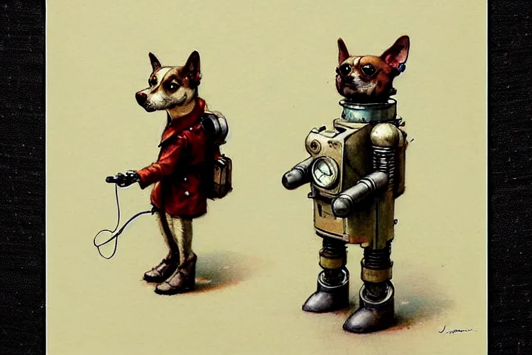 Image similar to adventurer ( ( ( ( ( 1 9 5 0 s retro future robot android dog. muted colors. ) ) ) ) ) by jean baptiste monge!!!!!!!!!!!!!!!!!!!!!!!!! chrome red