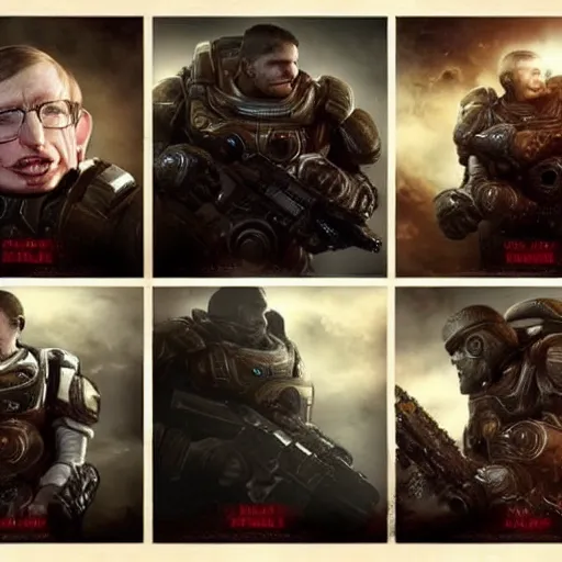 Image similar to Steven Hawking in Gears of War