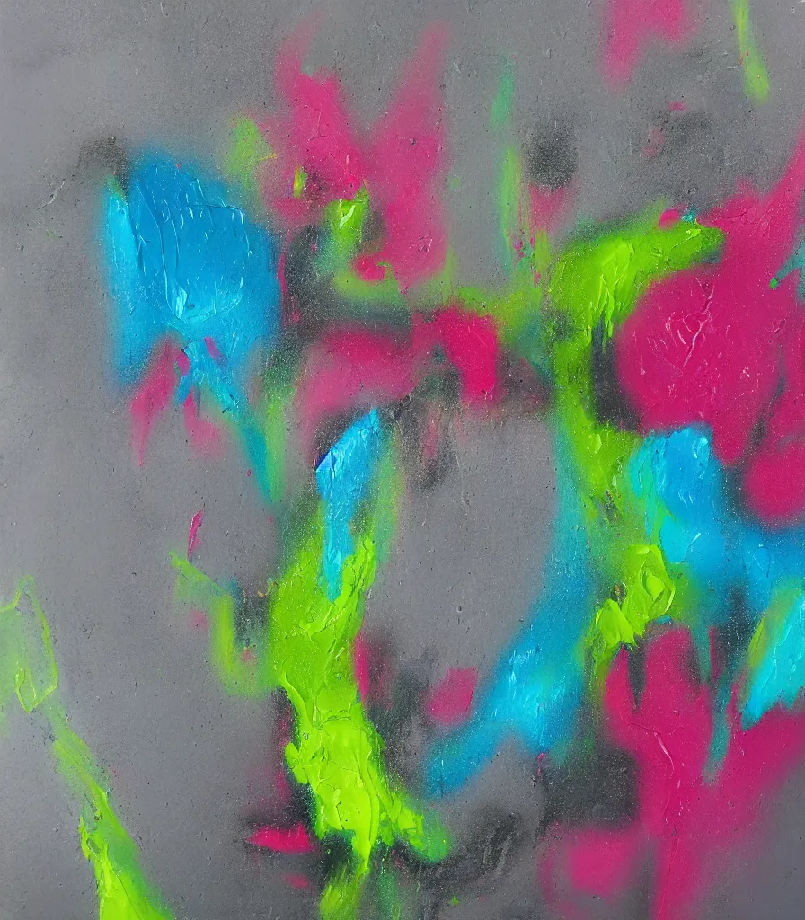 Image similar to driping dry oil paint, molten plastic, lime green, dark pink grey, light grey blue, realistic, 8 k