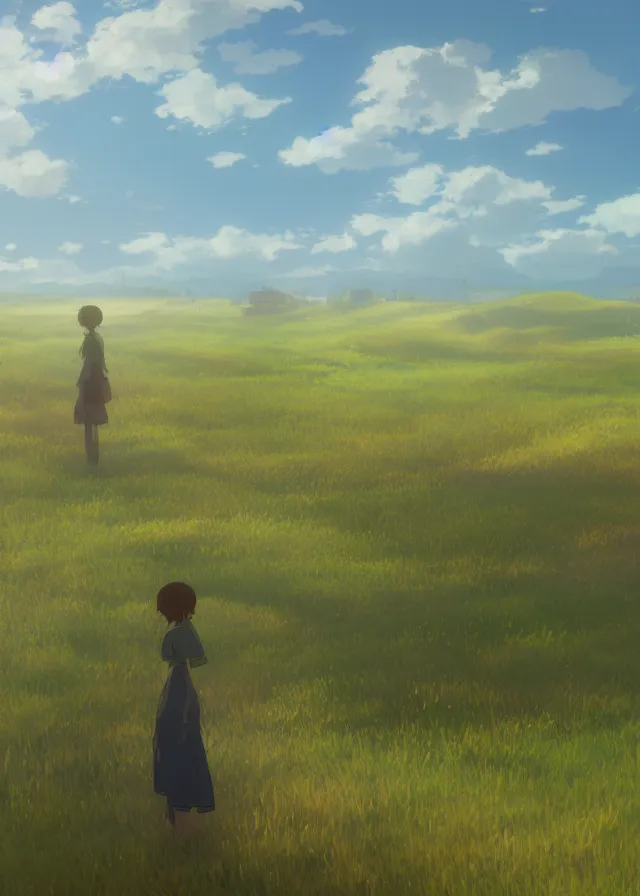 Image similar to golden farmland, makoto shinkai