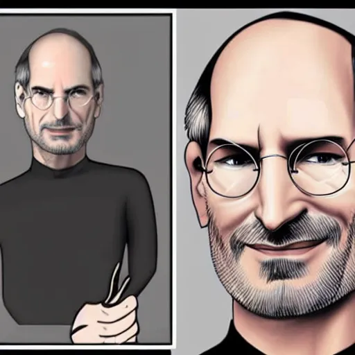 Prompt: concept art of Steve Jobs, middle finger