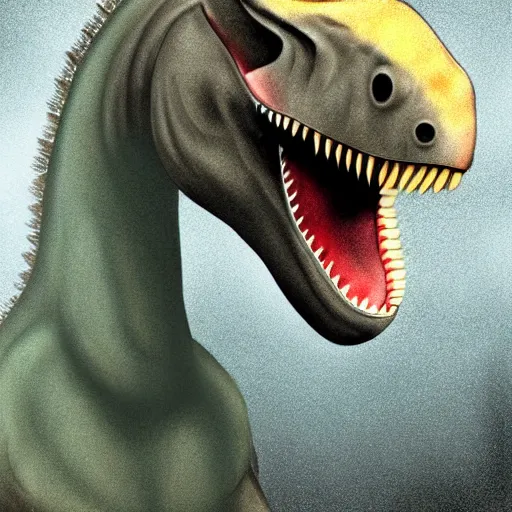 Image similar to modern twitter paleoart of a tyrannosaurus, digital art