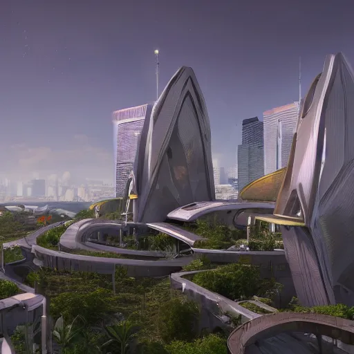 Prompt: A photo of a Futuristic, Solarpunk, Trinidadian Capitol, photorealistic, 4K