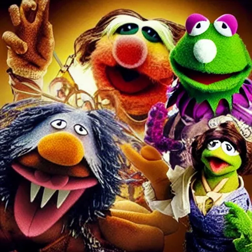 Image similar to Muppets characters battling in “Mortal Kombat (2000)” action scene