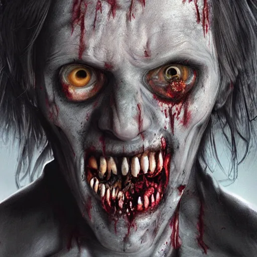 Prompt: hyperrealistic detailed matte painting of zombie face