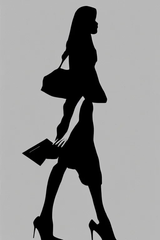 Prompt: minimal movie poster, woman with different colored shoes, dramatic