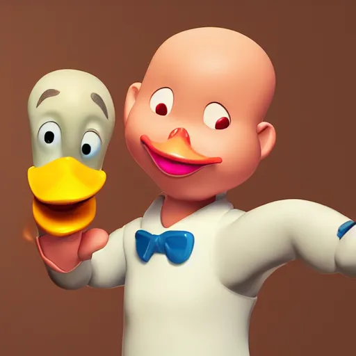 Prompt: mister clean duck face selfie octane render