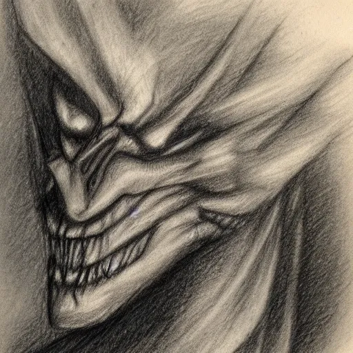 Prompt: faded pencil sketch of a nightmare,