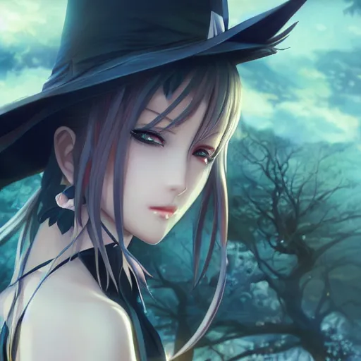 1192782 fantasy art, anime girls, horns, rain, Bouno Satoshi, glasses, witch  hat, witch, brown eyes, brunette, braids - Rare Gallery HD Wallpapers
