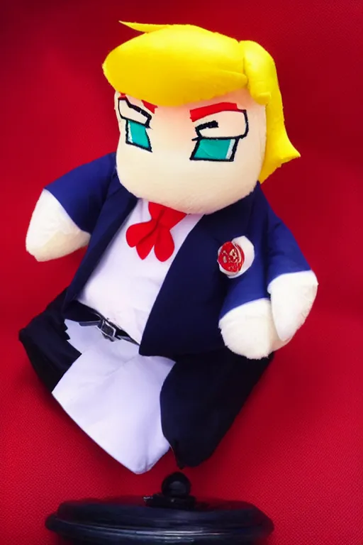 Prompt: touhou donald trump fumo plushie, by ross tran, oil on canvas