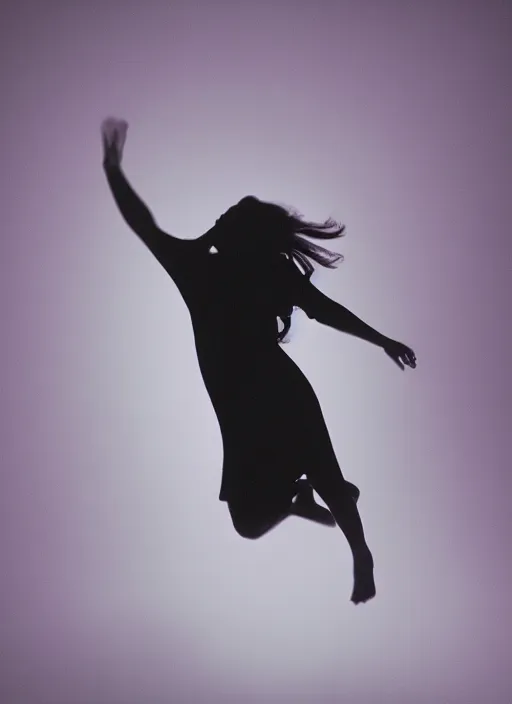 Image similar to female ascending into a void, radiating aura, motion blur, film grain, cinematic lighting, experimental film, shot on 1 6 mm, soft lighting