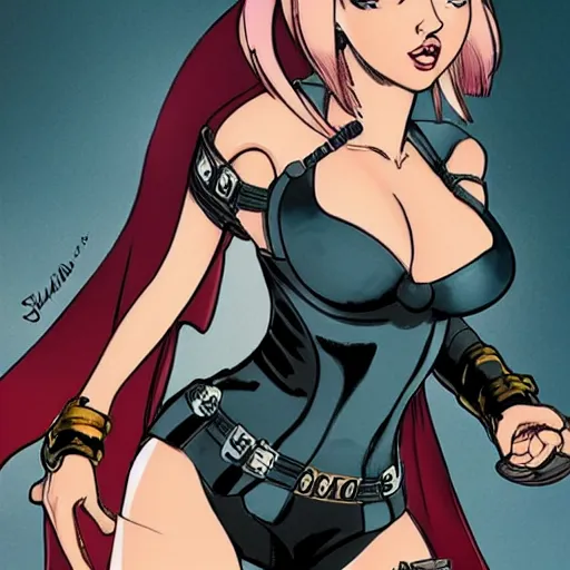 Image similar to Scarlett Johansson in the style of Masamune Shirow