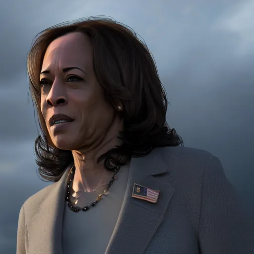 Image similar to kamala harris as a soldier on d - day, intricate detail, volumetric lighting, epic composition, hyper detailed, ultra realistic, sharp focus, octane render, volumetric, ray tracing, sense of awe, swirling mist, 4 k