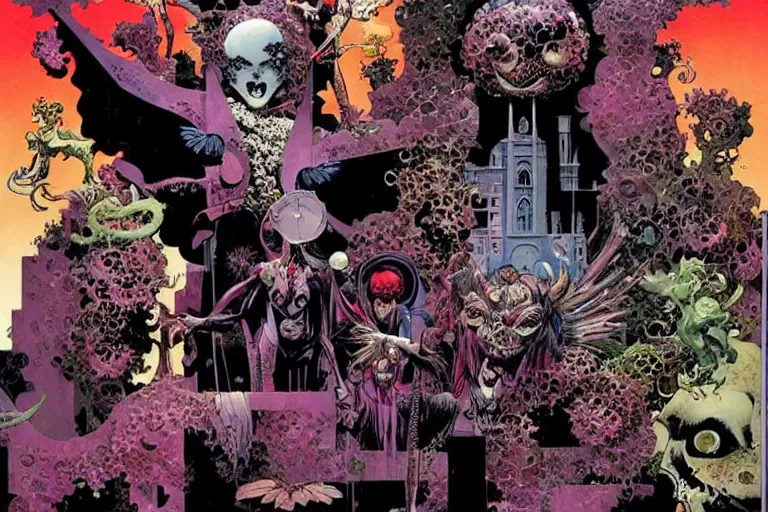 Prompt: amazing but completely unique imaginative insuffarably weird avant-garde wondrous neo-Baroque architectural masterwork, 200mm, #amazing, by Chris Bachalo and Dave McKean and Bill sienkiewicz and Glenn fabry and Sergio toppi