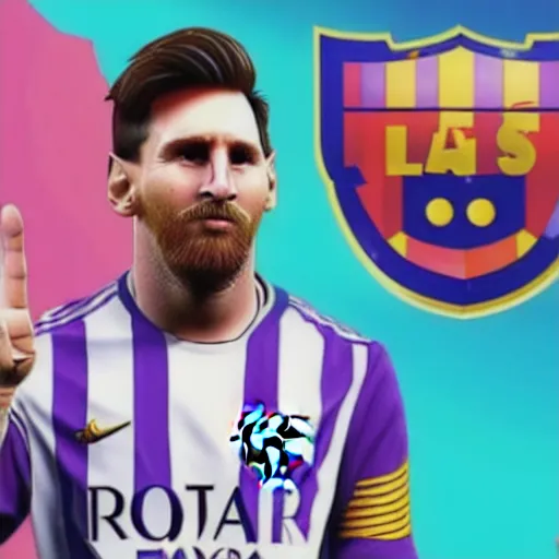 Prompt: messi gets a fortnite victory royal