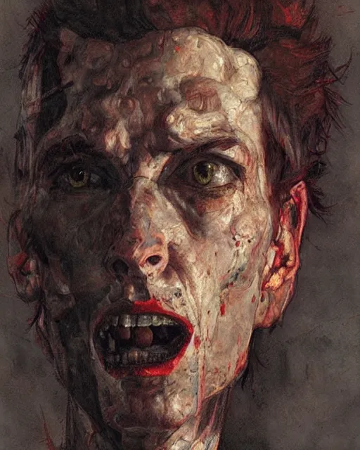 Image similar to portrait of the devil by greg rutkowski in the style of egon schiele