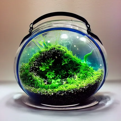 Prompt: a galaxy inside of a terrarium