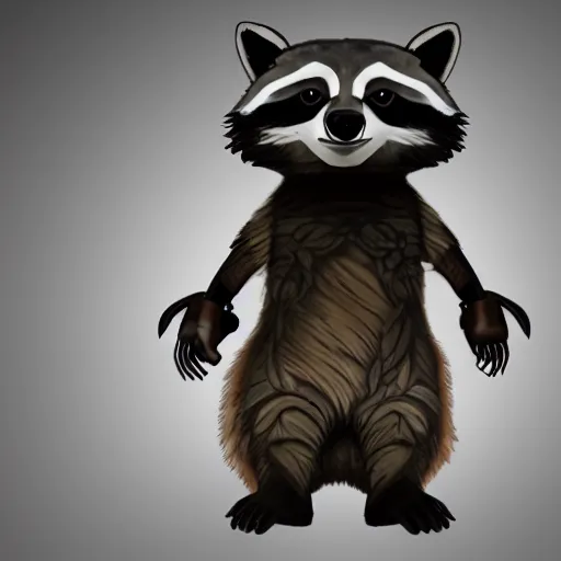 Image similar to a mech that looks like a raccoon