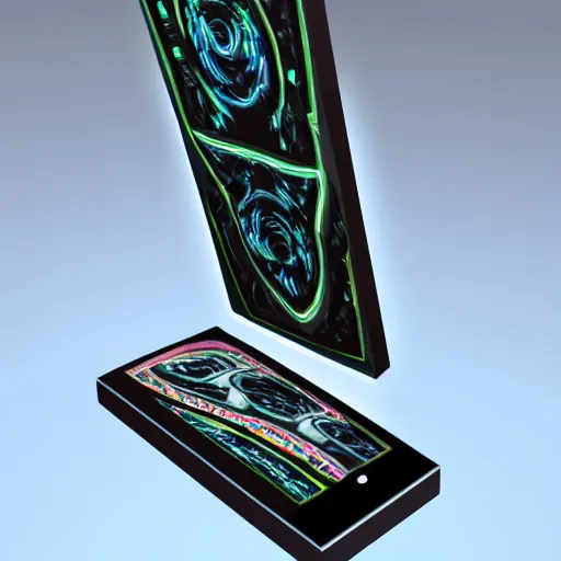 Image similar to phone that is a portal to another dimension, high detail, concept art, computer art