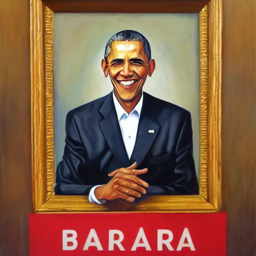 Image similar to hyper-realistic oil painting of Barak Obama by Mike Darga