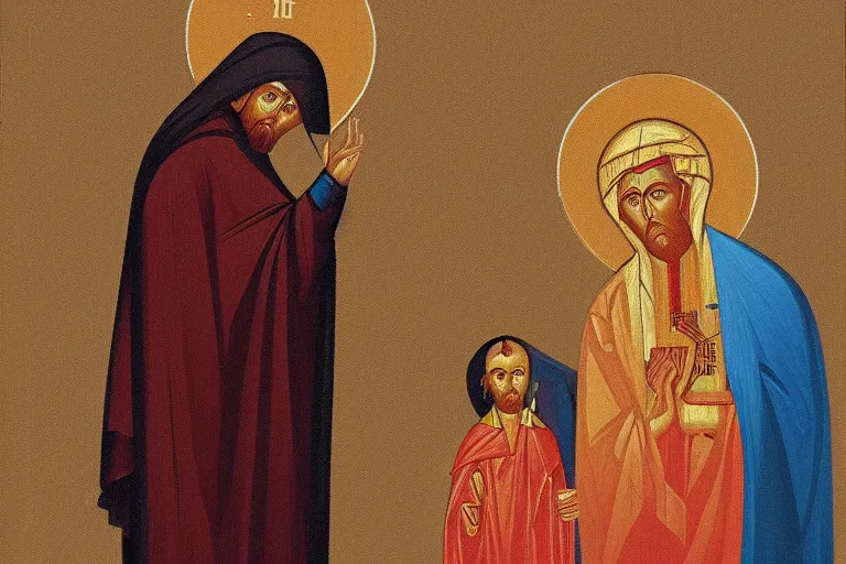 Prompt: orthodox icon by tim eitel