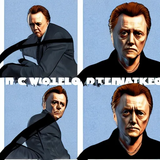 Image similar to Christopher Walken in GTA V, cover art by Stephen Bliss, artstation