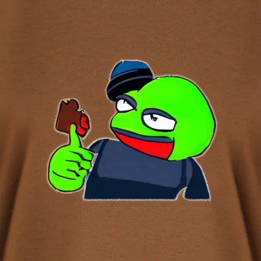 Prompt: small fat pepe the miner