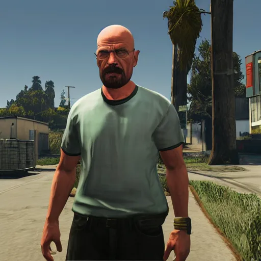 Prompt: walter white gtav