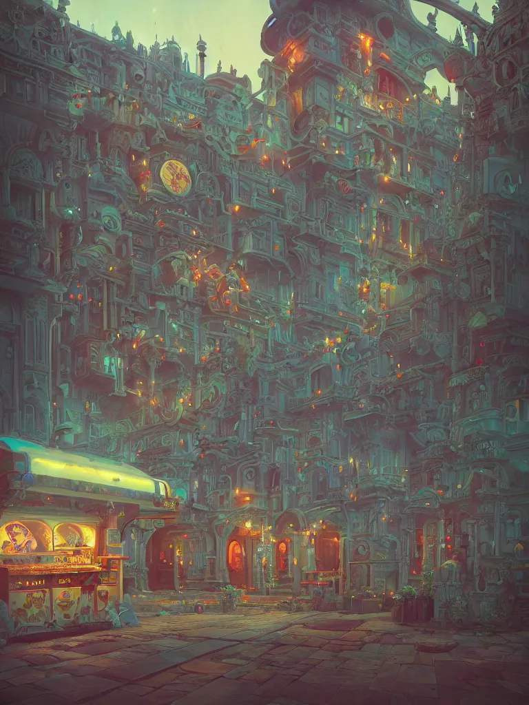 Image similar to outdoor retro arcade cabinet, moody::alejandro jodorowsky, studio ghibli, beeple and James Gilleard and Justin Gerard :: ornate, dynamic, particulate, intricate, elegant, highly detailed, centered, artstation, smooth, sharp focus, octane render, 3d