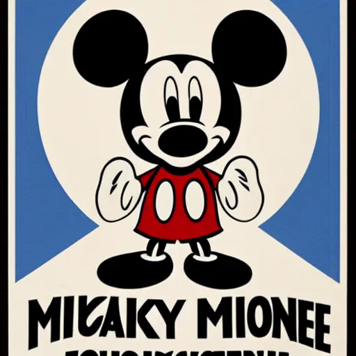 Image similar to Mickey Mouse dictator poster, propaganda