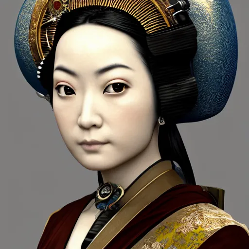 Image similar to hi resolution geisha portrait yasutomo oka steampunk 8 k ultrarealistic