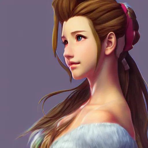 Image similar to aerith gainsborough by nick silva, ja mong, digital, trending artstation