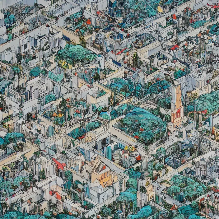 Image similar to a building in a landscape, by james jean