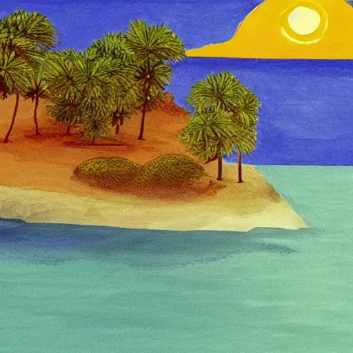 Prompt: an island, by Bill Tiller, trending on artsation