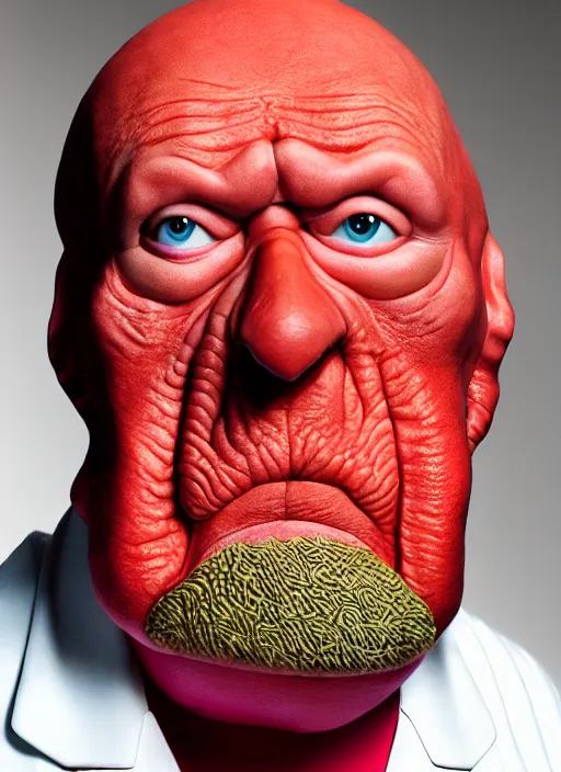 Image similar to 3 0 0 0 ( dr. john a. zoidberg ), portrait photography feroflex photorealistic studio lighting ektachrome detailed intricate face details, ultradetails, beautiful face, realistic shaded perfect face, extremely fine details